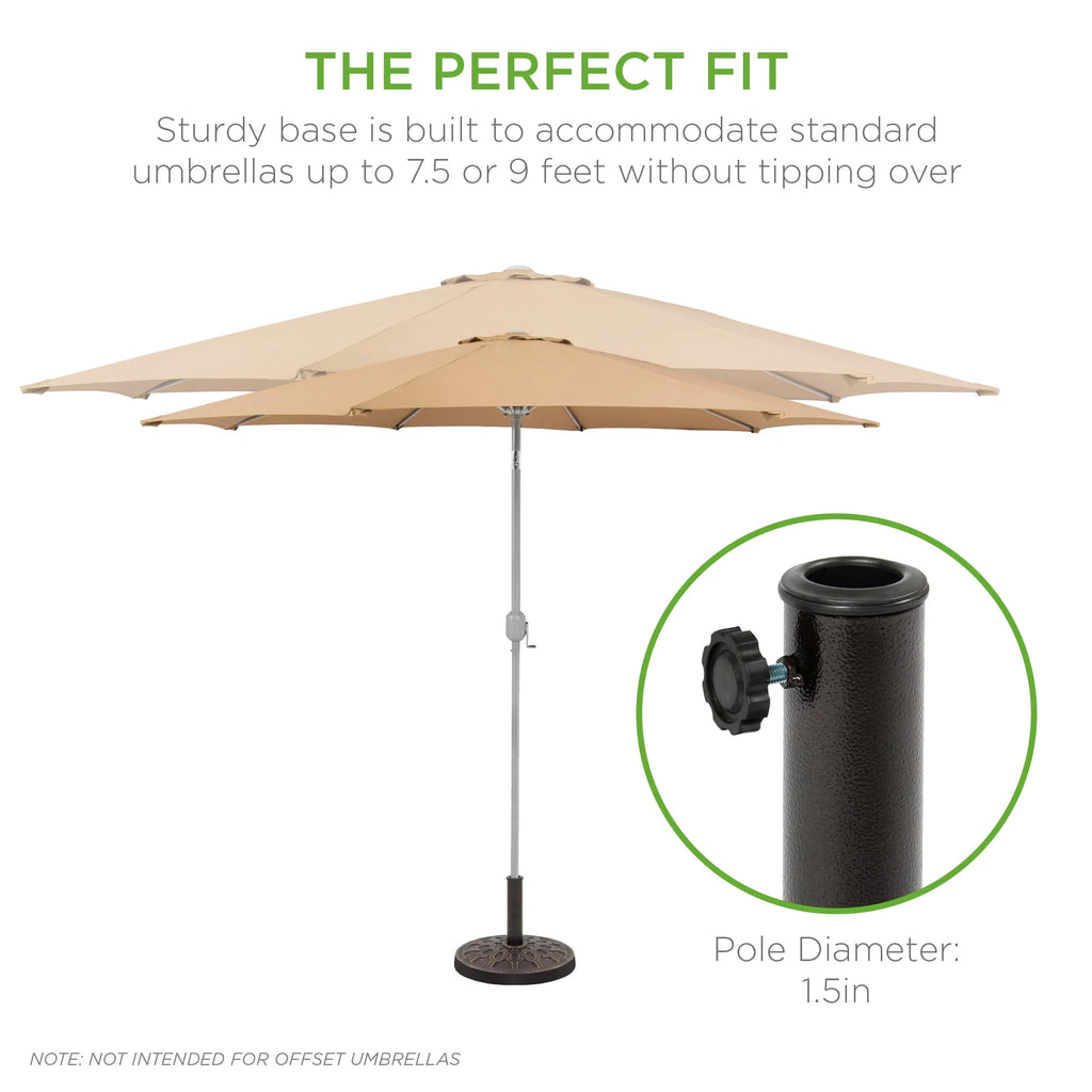 18in Round Heavy-Duty Steel Patio Umbrella Base Stand B943