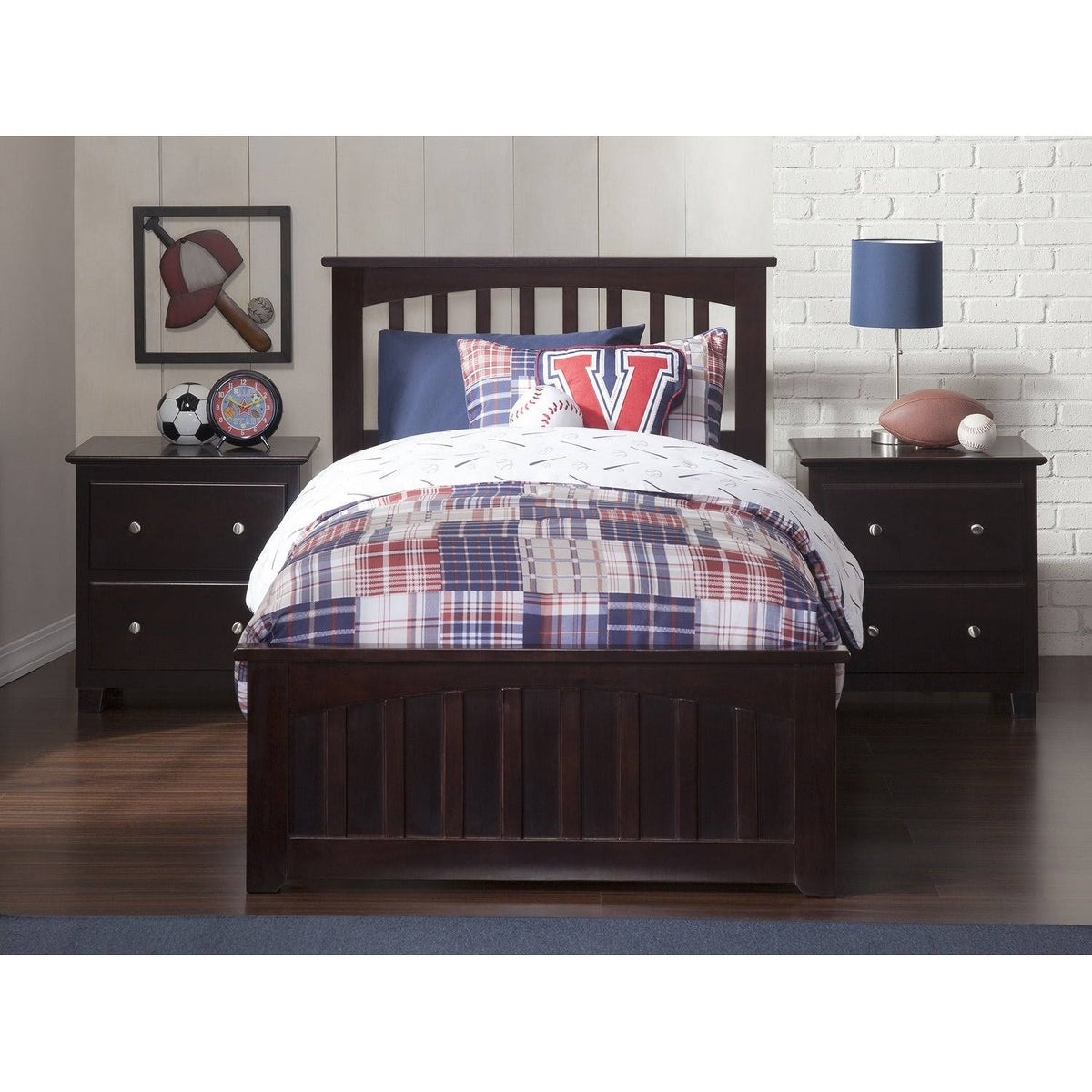 Walnut Twin Extra Long Bed with Trundle Y482300
