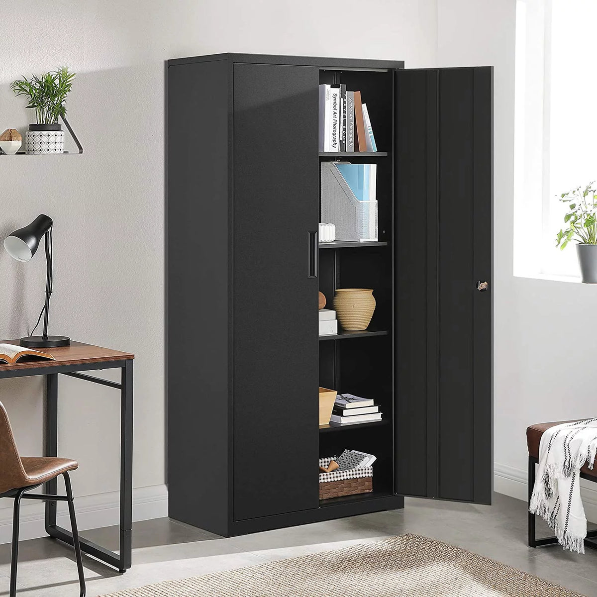 Metal Storage Cabinet with Doors and Shelves I559