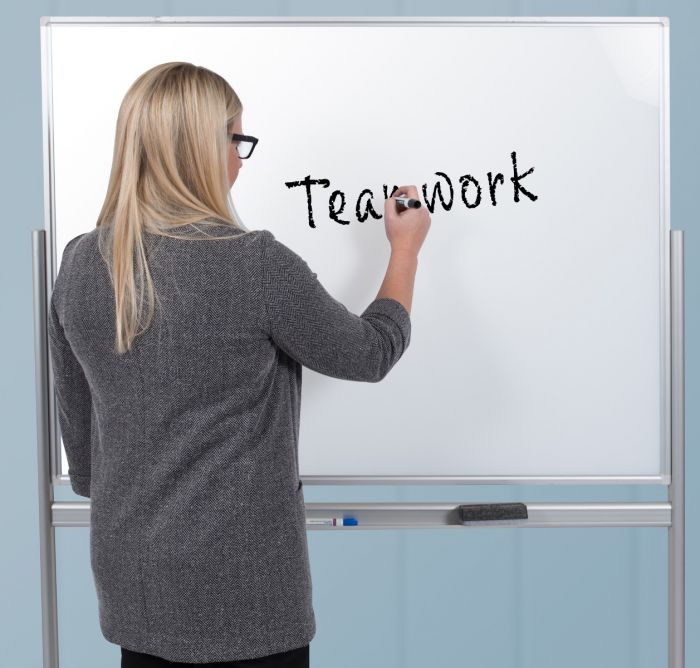 Double-Sided Mobile Magnetic Glass Marker Board M648