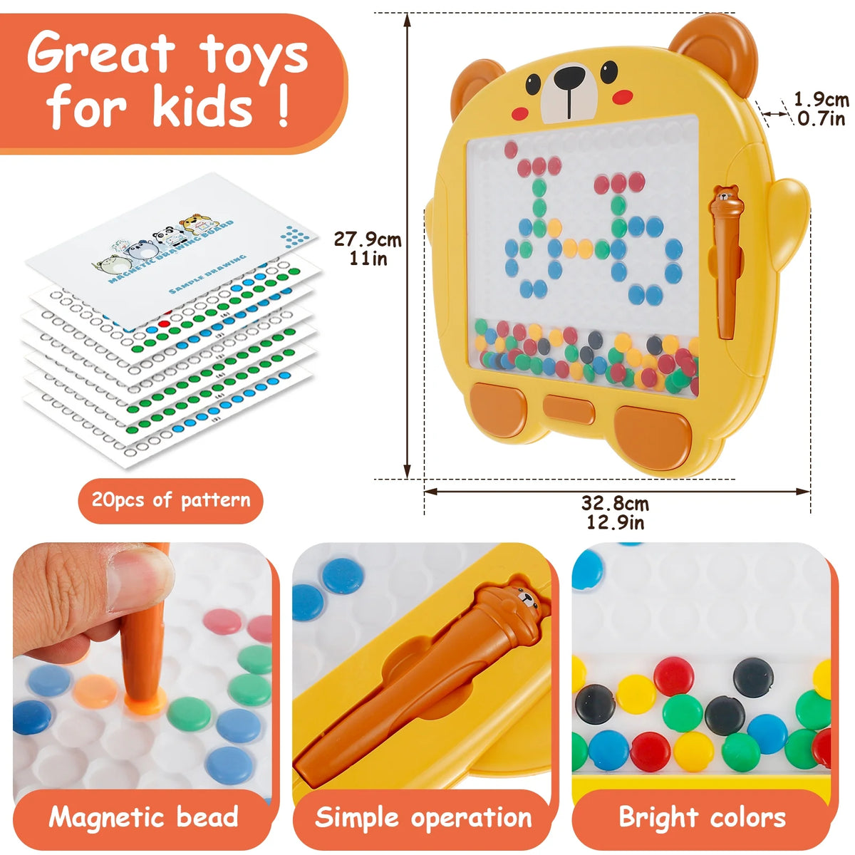 Colorful Magnetic Drawing Board with Magnetic Pen and Cards Q695