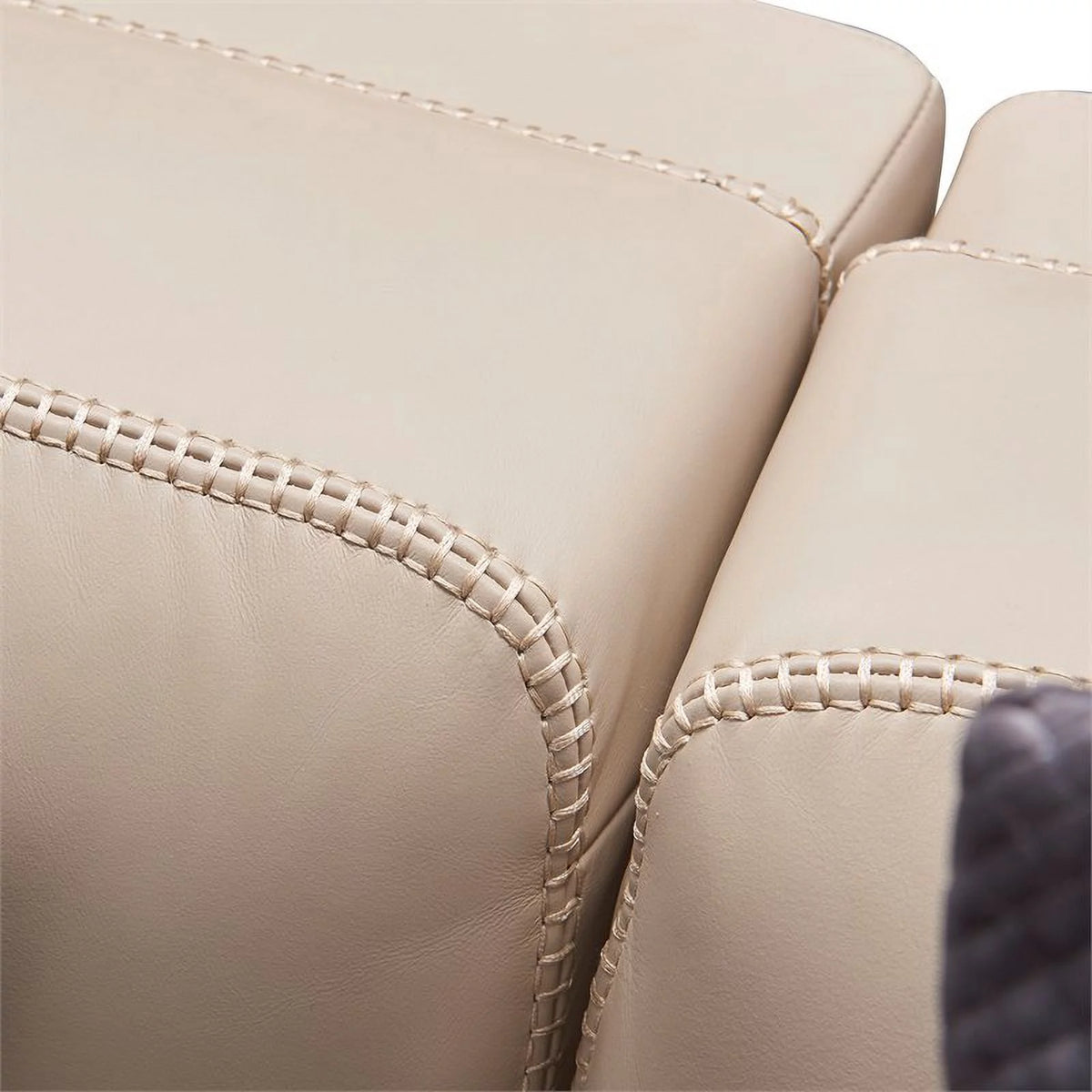 Beige Top Grain Leather 4-Seater Sectional Sofa O721098