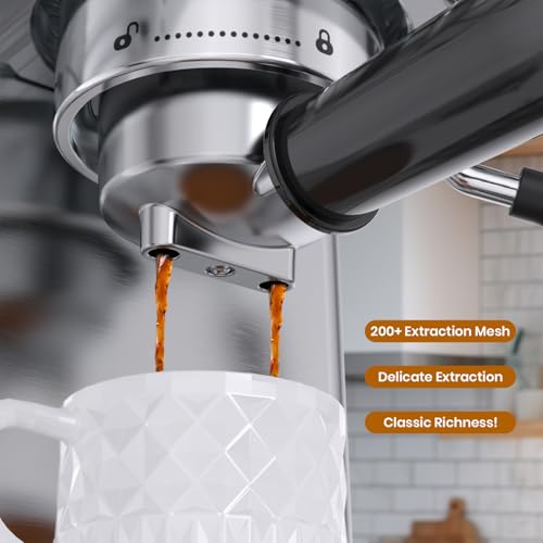20 Bar Espresso Machine with Milk Frother and 60oz Water Tank X7019