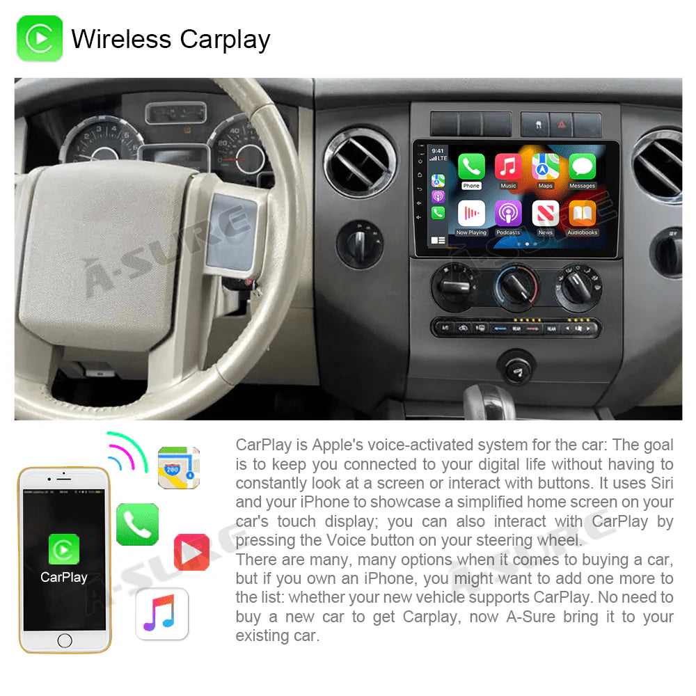 Android 13 Car Stereo with Wireless CarPlay GPS Q4869