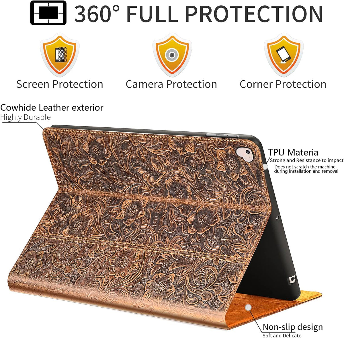 Genuine Leather Case for iPad Pro 12.9 inch 1st & 2nd Gen with Sleep/Wake Cover Q125939