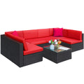 7 Pieces PE Rattan Patio Conversation Set H41219