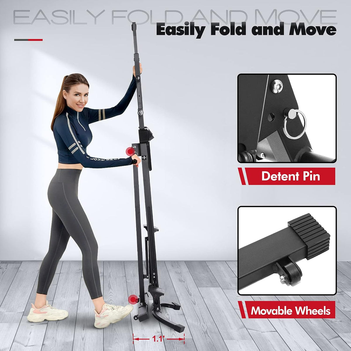 Folding Vertical Climber Exercise Machine with LCD Monitor B732
