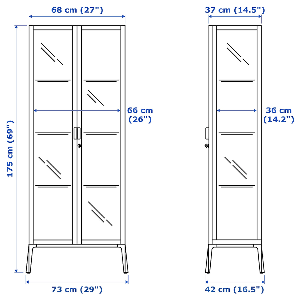 Anthracite Glass-Door Cabinet E64084