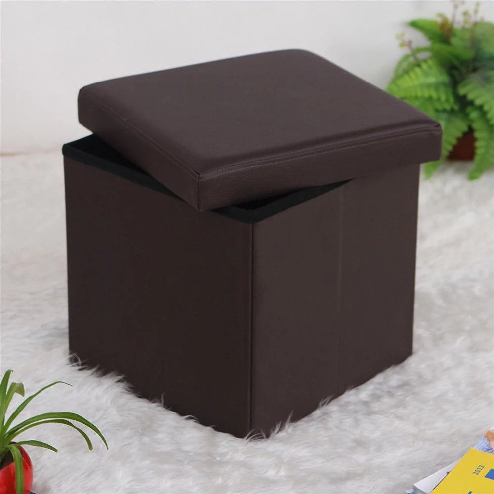 Faux Leather Ottoman Storage Box X499819