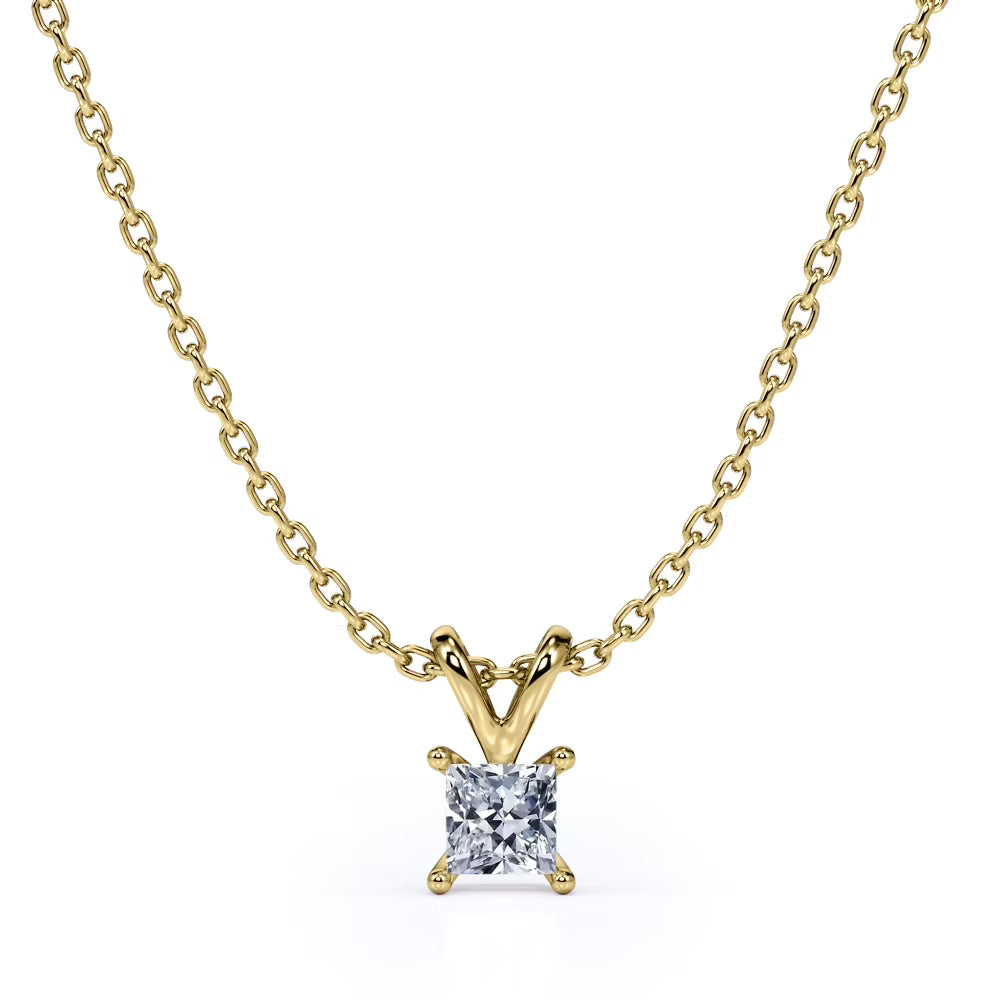 0.5 Carat Princess Cut Moissanite Pendant Necklace A57776