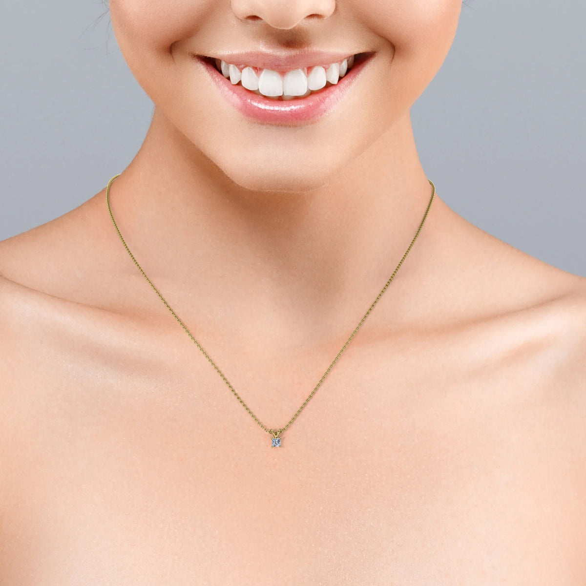 0.5 Carat Princess Cut Moissanite Pendant Necklace A57776