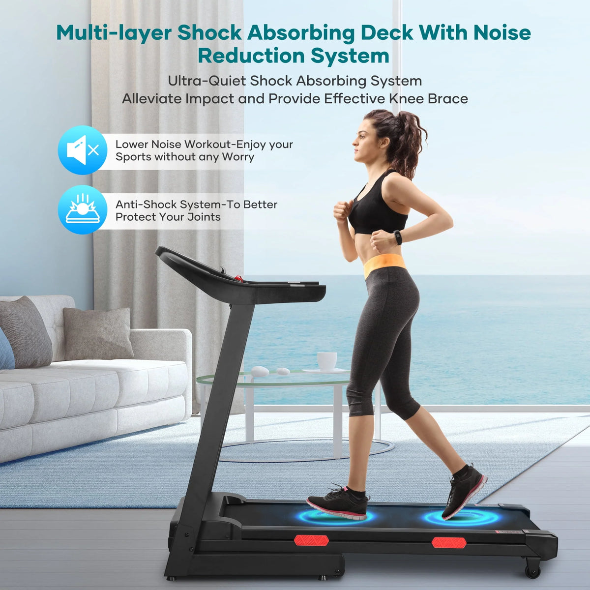 17 Wide Electric Folding Treadmill with Auto Incline I1637
