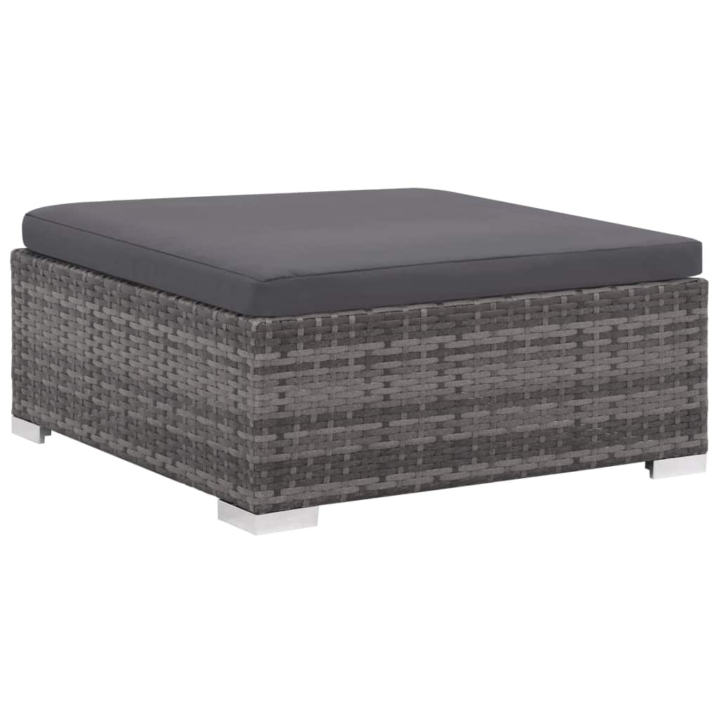 12 Piece Gray Poly Rattan Patio Sofa Conversation Set with Coffee Table and Ottoman X766630