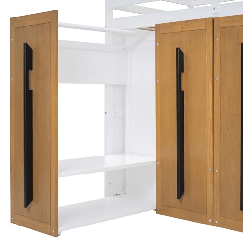 Twin Size Solid Wood Loft Bed with Storage L760633