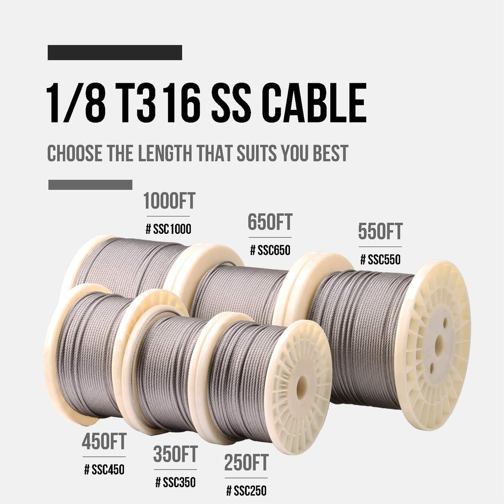 650FT 1/8 Stainless Steel Wire Rope Cable G46201