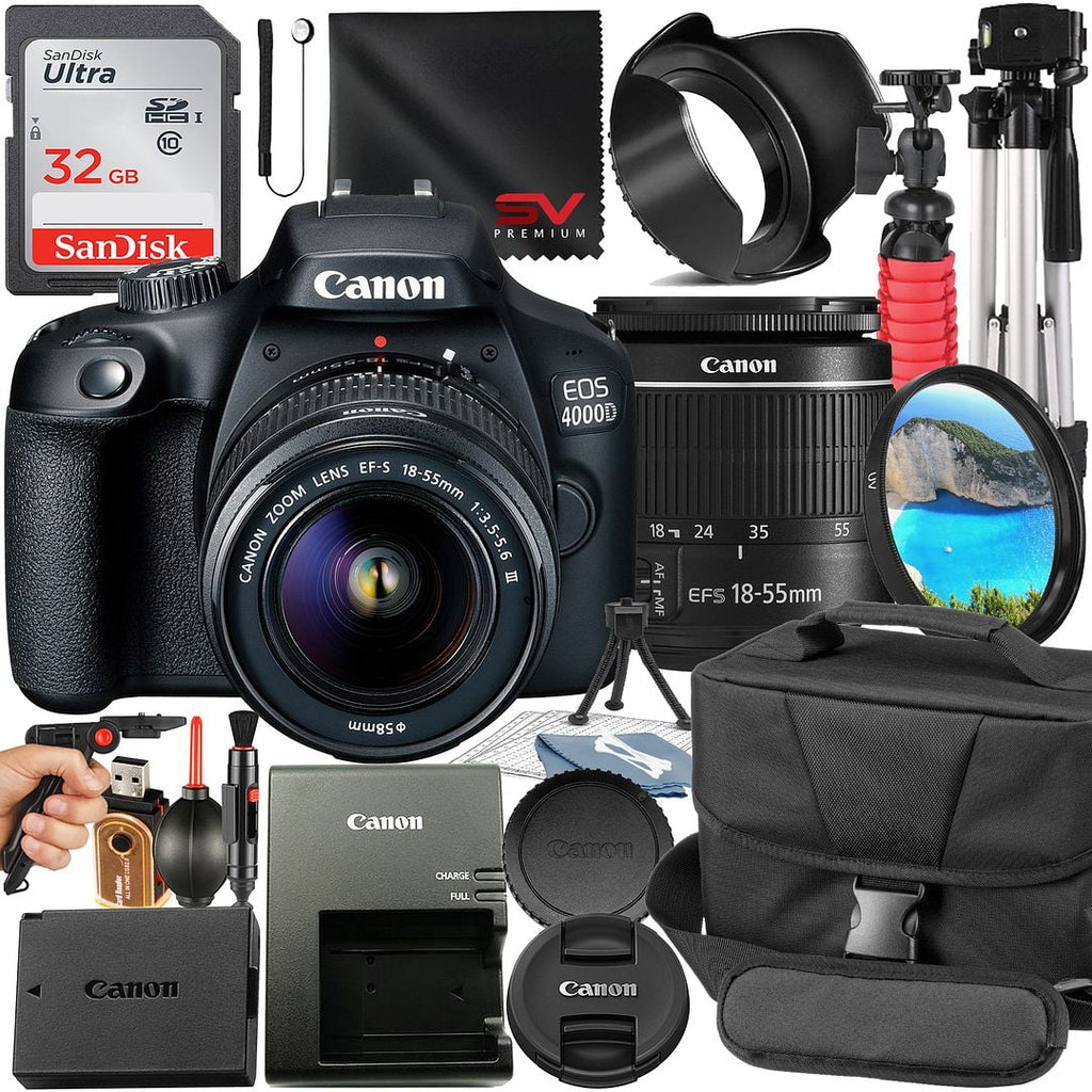 DSLR Camera Bundle with 18-55mm Zoom Lens + 32GB Card + Case + Tripod R816075