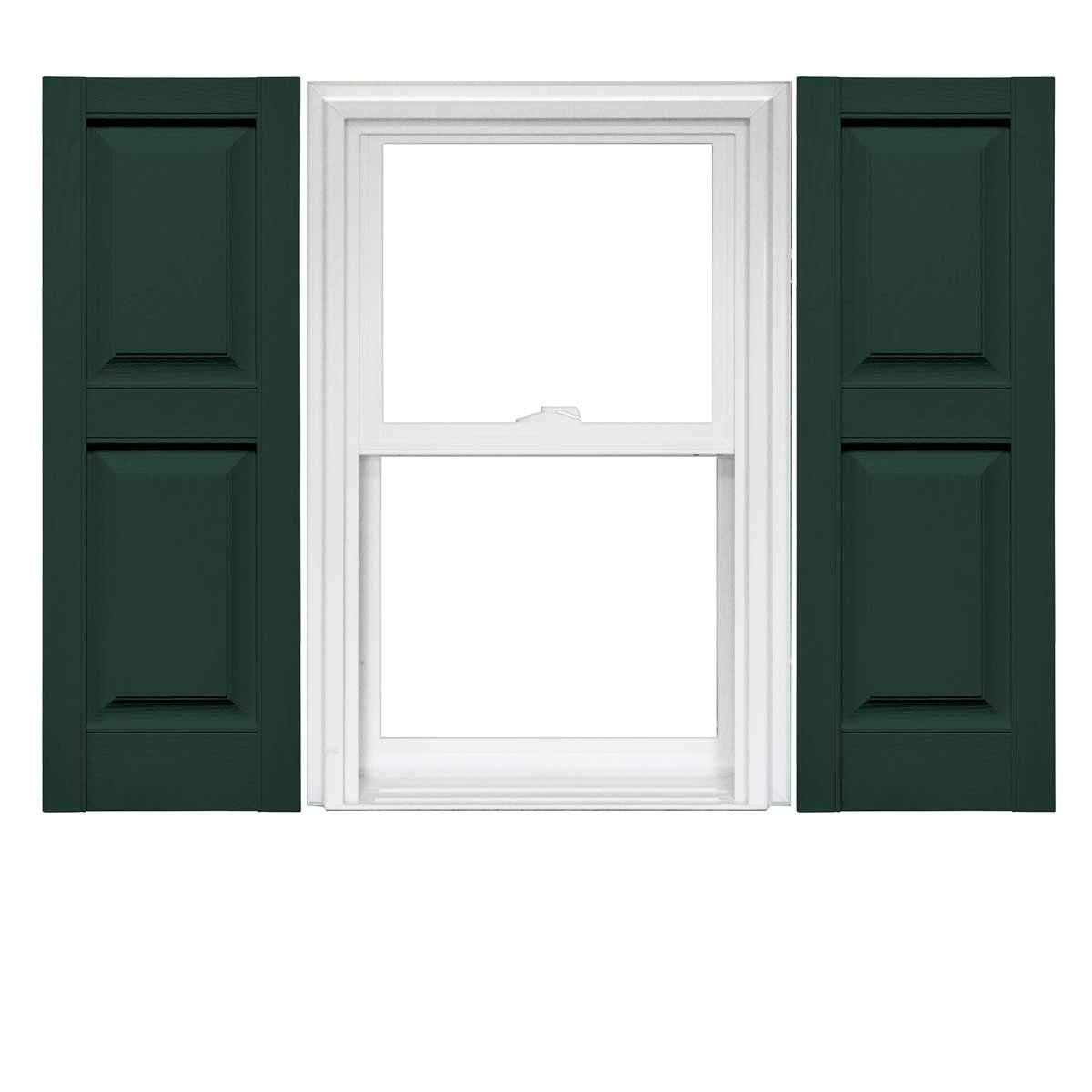Mid America Raised Panel Vinyl Shutters (1 Pair) - 14.75 x 55 122 Midnight Green C24895
