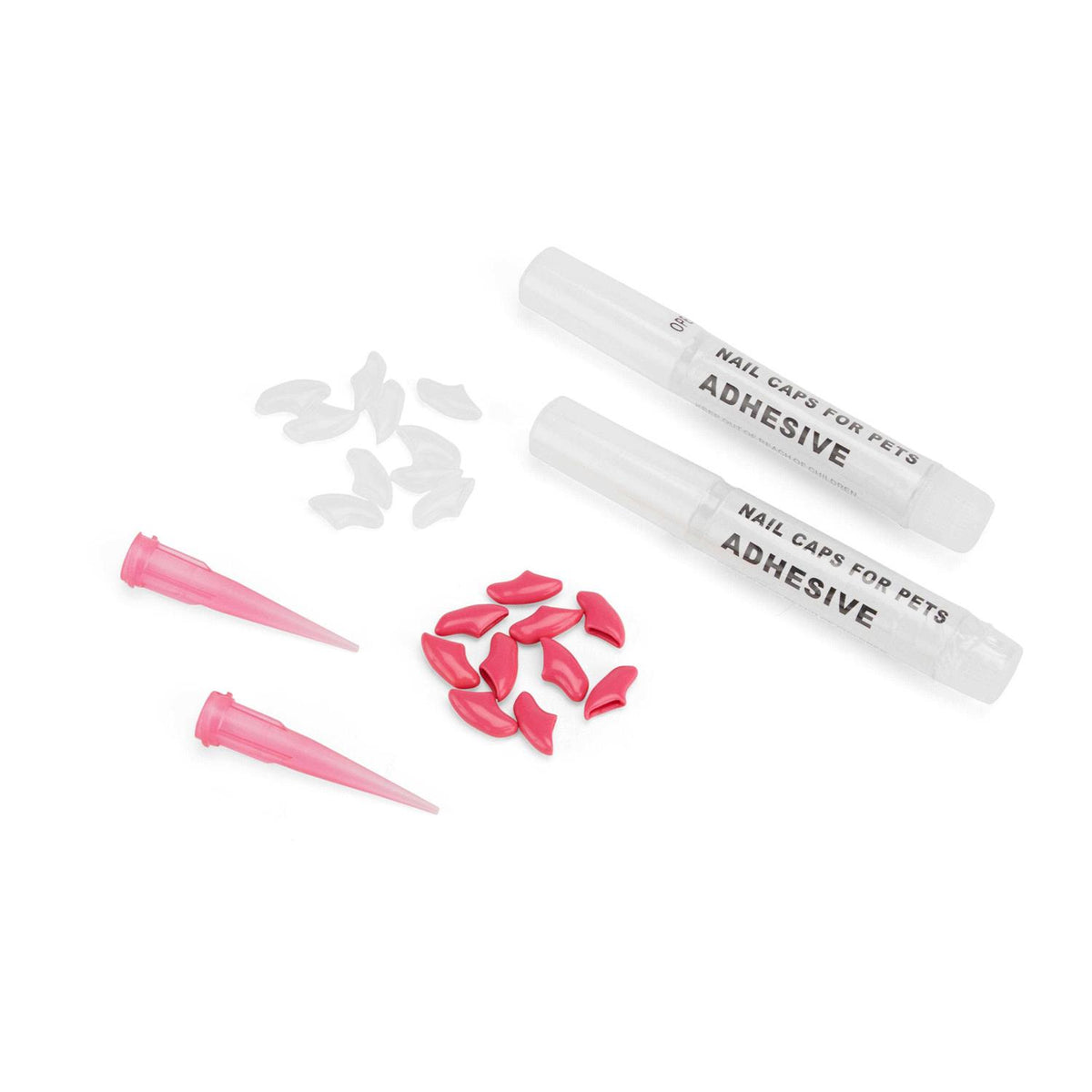 Clear & Pink Cat Nail Caps M4477