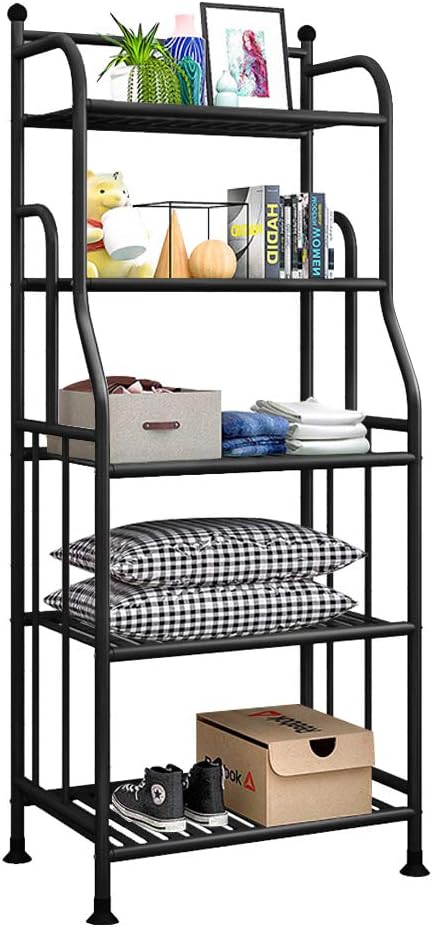 5 Tier Black Metal Shelving Unit V578