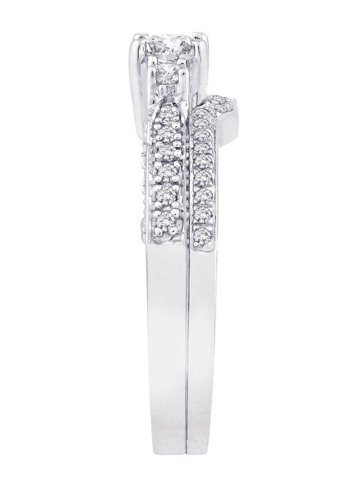 14K White Gold Diamond Bridal Engagement Set W8207