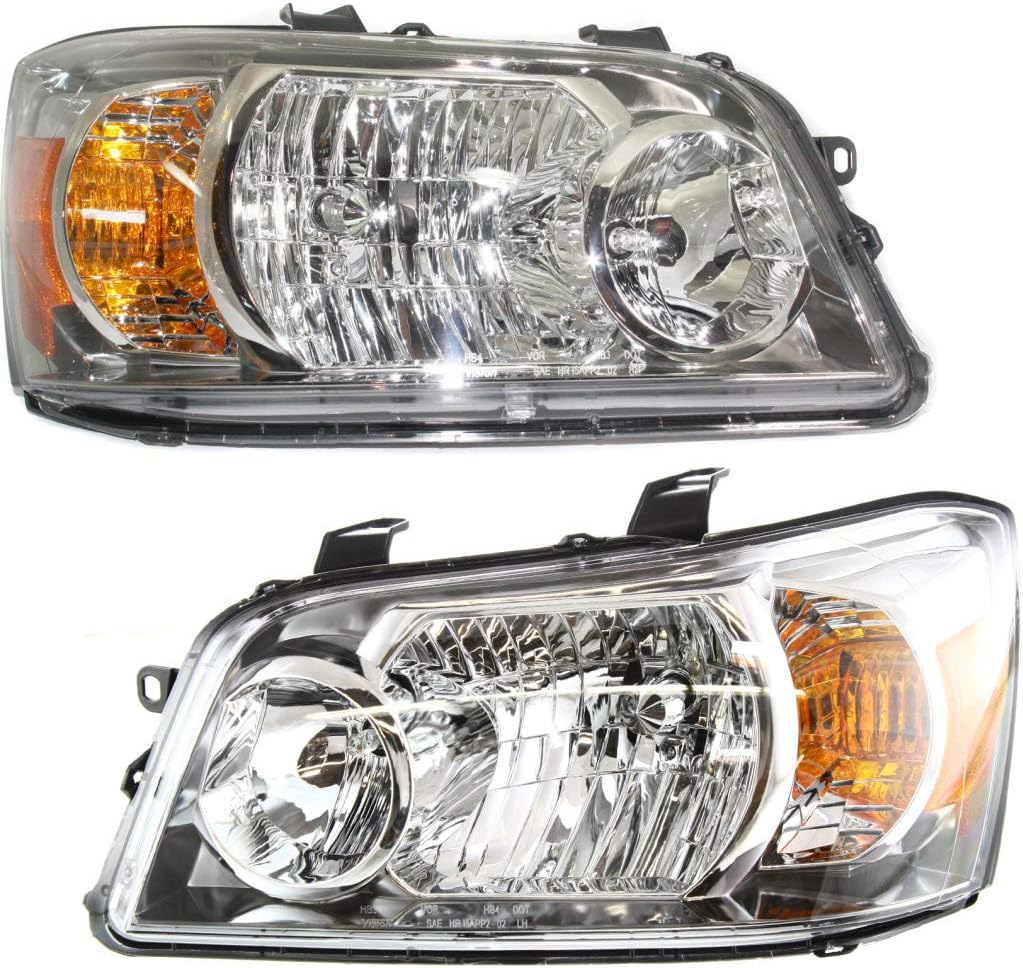 Headlight Assembly Pair for Toyota Highlander 2004 2005 2006 Halogen B5937
