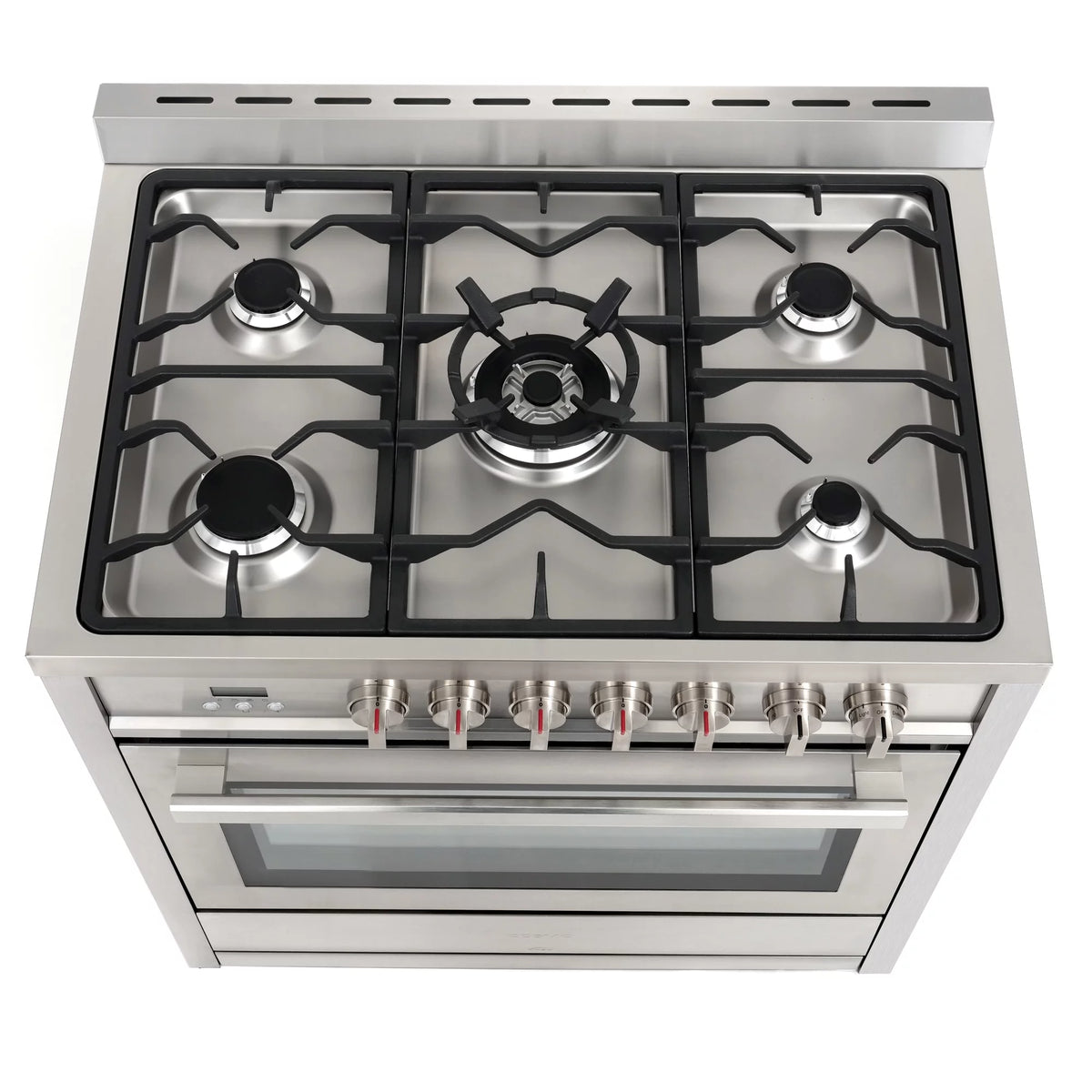 2 Piece Dual Fuel Range and Wall Mount Range Hood Kitchen Appliance Package M120