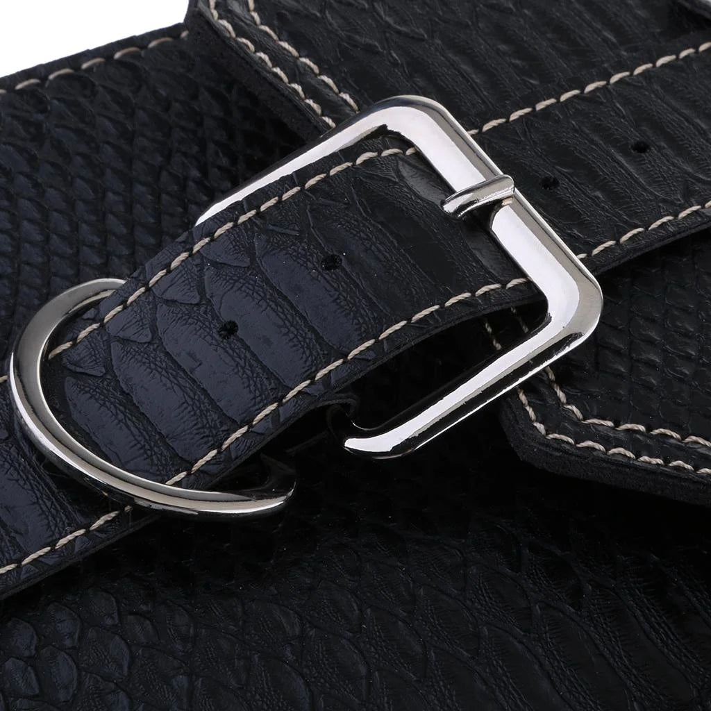 Black Leather Motorbike Pannier Saddle Bag H8777