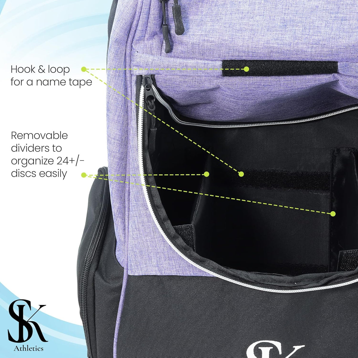 Disc Golf Backpack with Stand-Up Design and Pockets U10208