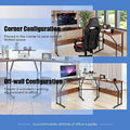 L-Shaped Desk Wood Metal T3281