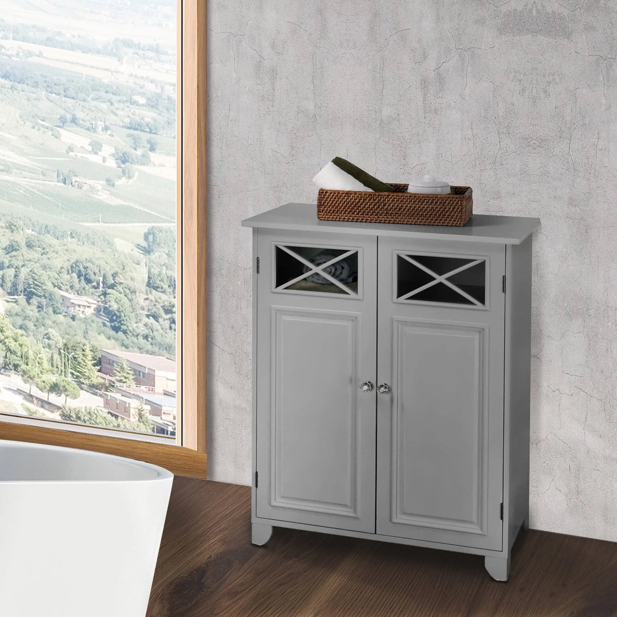 Grey 2 Door Floor Cabinet B956