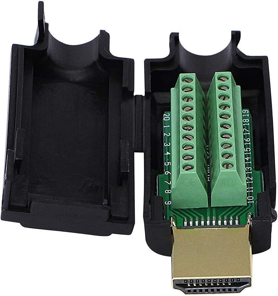 2 Pack HDMI Solderless Adapter Gold Plated Connector with Plastic Cover Screwdriver X13161