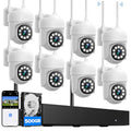 16CH 4K Wireless Security Camera System with 8 White PTZ Cameras S45406