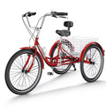 Adult Tricycles 3 Wheel 7 Speed 26 inch Tire Cruiser Bike with Low Step Through Frame and Big Basket G5436