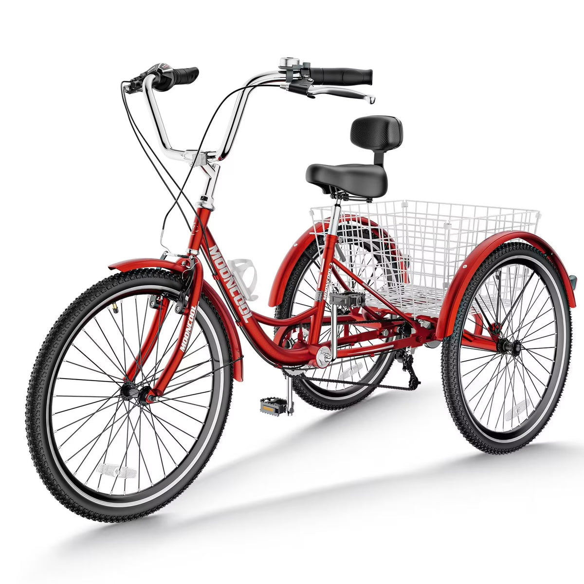 Adult Tricycles 3 Wheel 7 Speed 26 inch Tire Cruiser Bike with Low Step Through Frame and Big Basket G5436