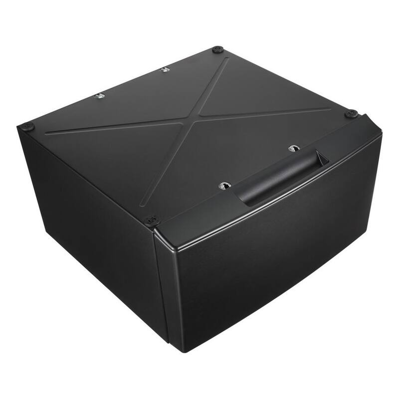 Black Laundry Pedestal with Storage Drawer Q351346