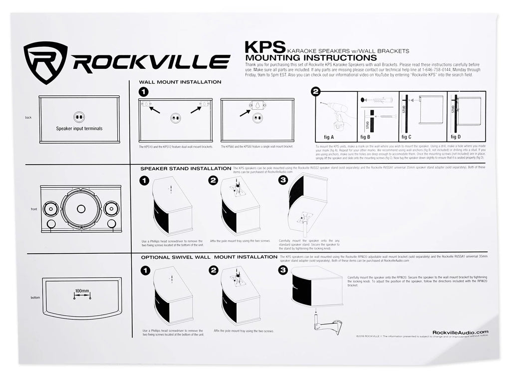 12" 3-Way 1600w Karaoke Speakers with Amplifier and Wireless Mics U765