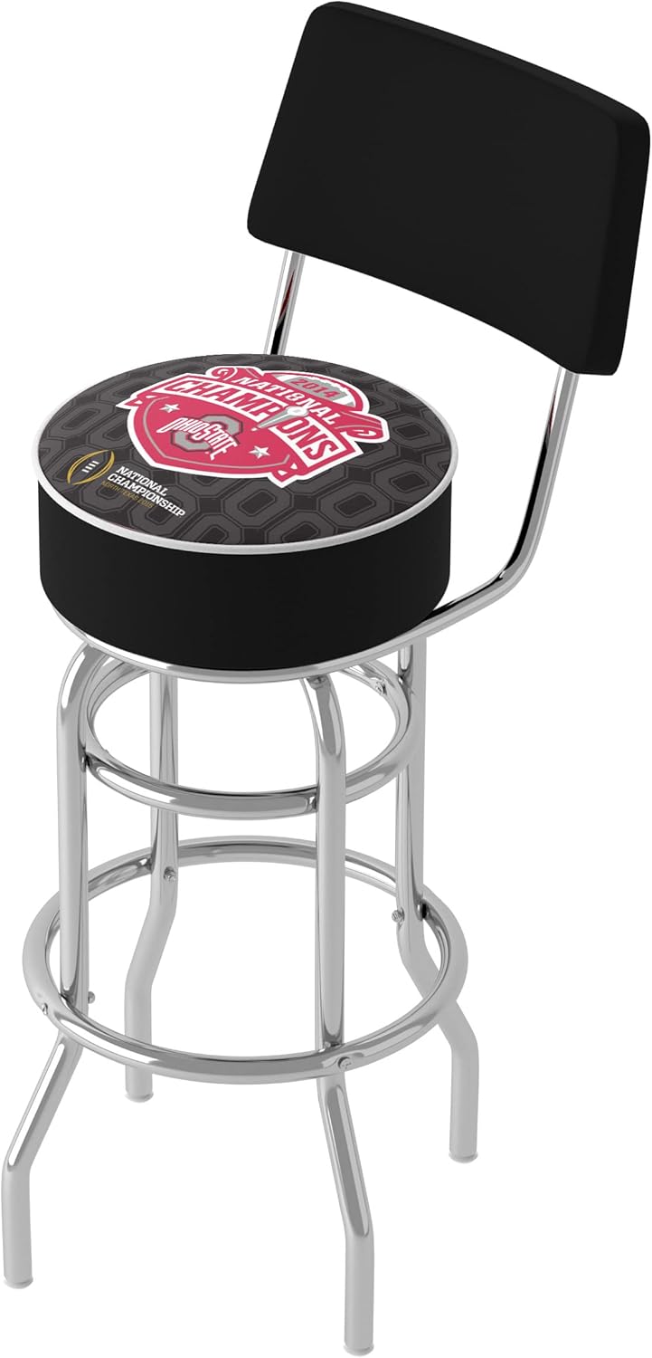 Black Swivel Bar Stool with Foam Padded Seat and Back S8881