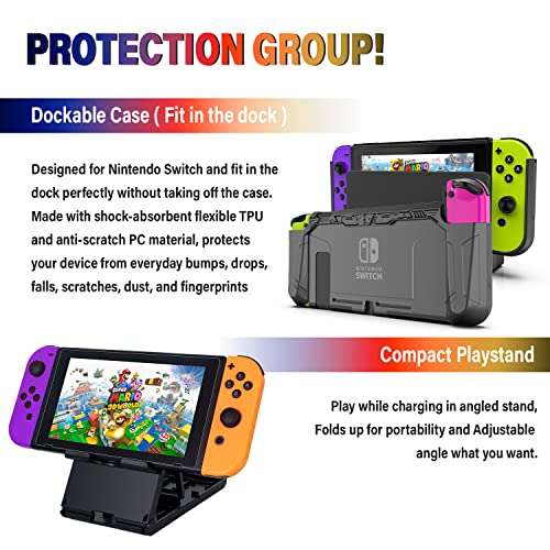 18 in 1 Carrying Case Screen Protector Playstand Game Case Joystick Cap Charging Dock Steering Wheel Bundle C963