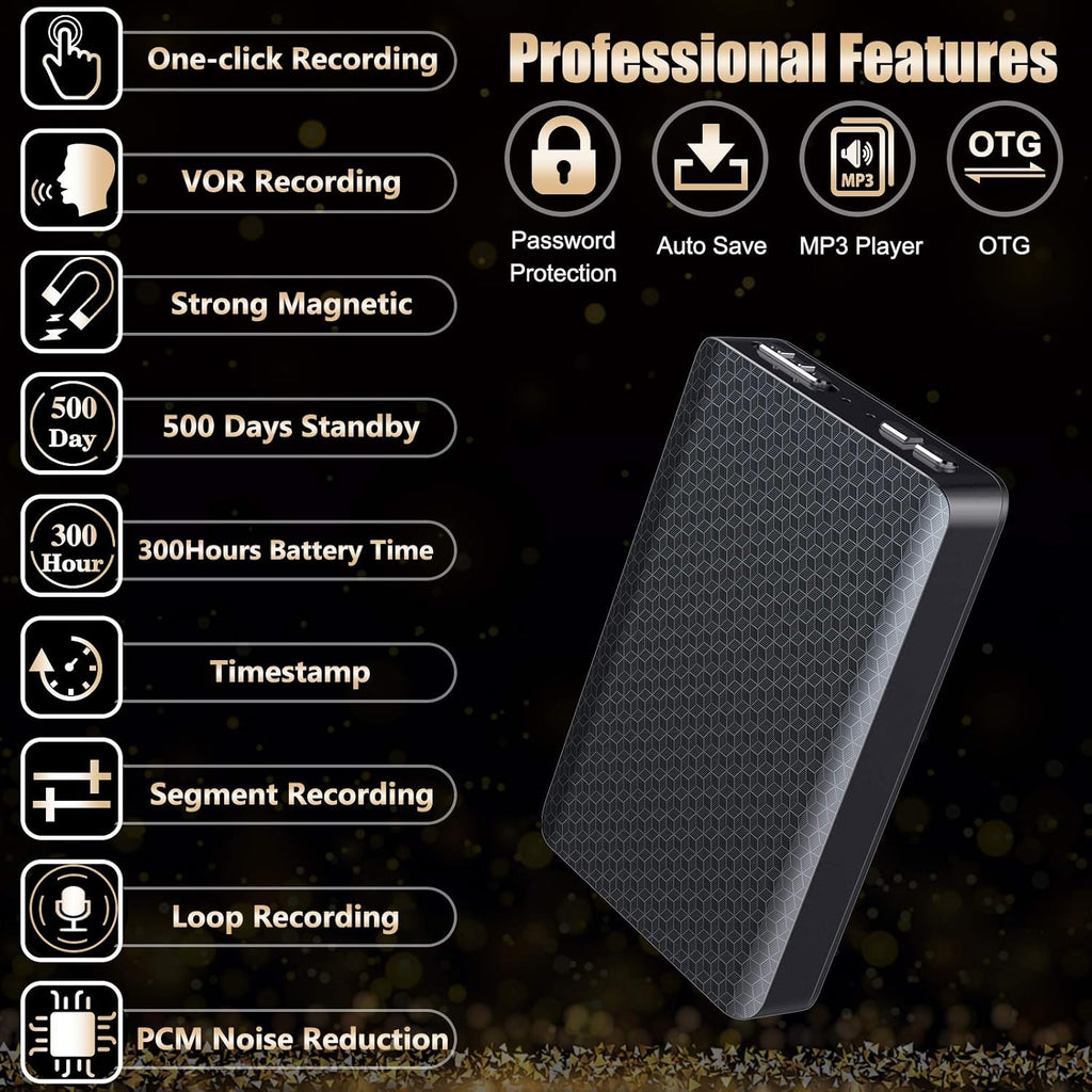 32GB Digital Voice Recorder with 400 Hour Storage, Pack of 2 W30082