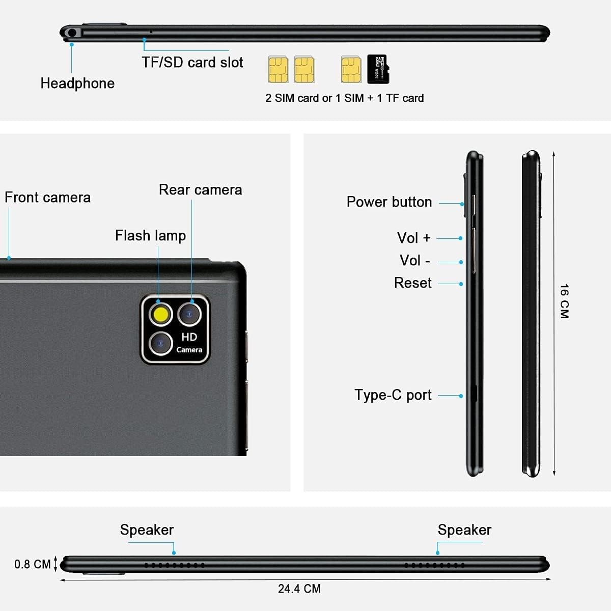 10.1 Inch Dual SIM 4G LTE Tablet with 6GB RAM 128GB ROM X596572