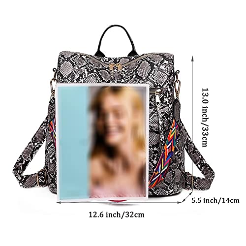 Grey Snake Print Backpack L941