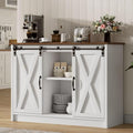 Coffee Bar Cabinet with Sliding Barn Doors, 42” Sideboard Buffet Cabinet with Storage, Espresso G745