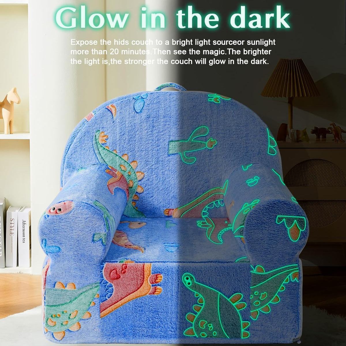 Glow in The Dark Dinosaur Toddler Plush Chair P38206