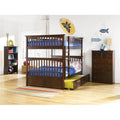 Antique Walnut Full Over Full Size Bunkbed with Trundle Bed X47016