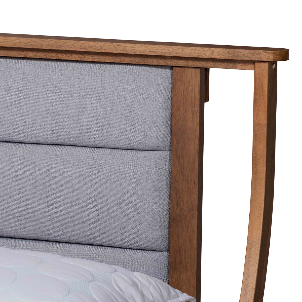 Light Grey Fabric Upholstered Queen Size Platform Bed Z722525
