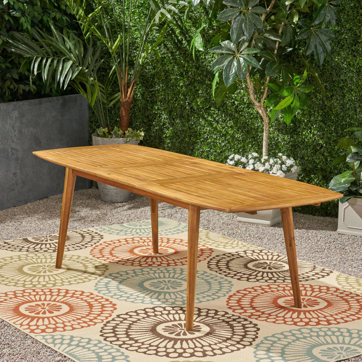 Acacia Wood Expandable Dining Table U999740