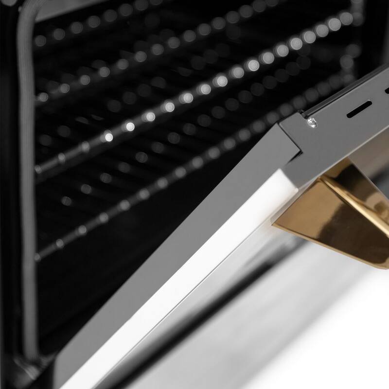 4 Burner Dual Fuel Range in Stainless Steel and Polished Gold G449802