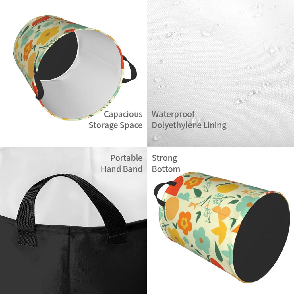 Collapsible Polyester Waterproof Laundry Basket 62L L873