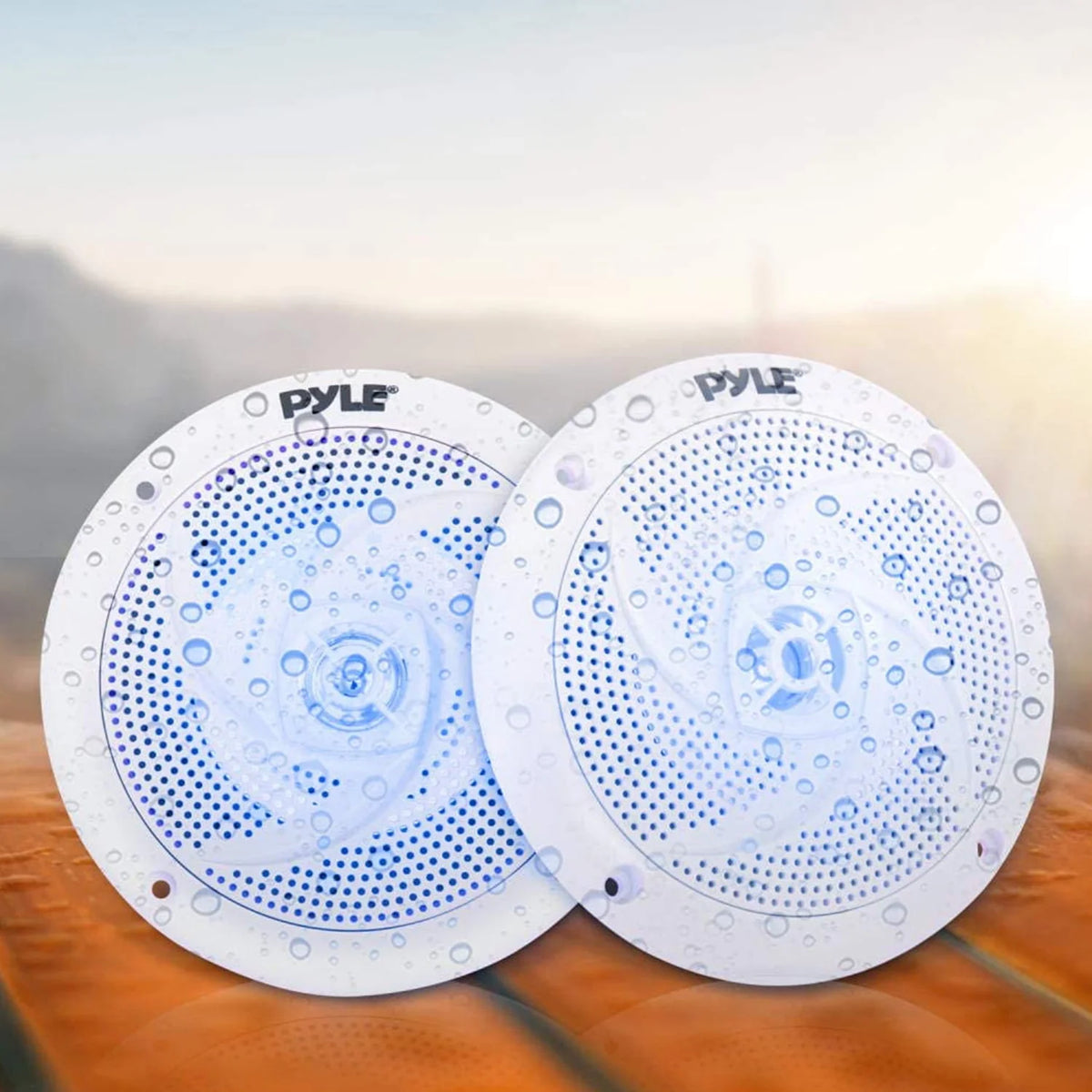 6.5 Inch Waterproof Low Profile Marine Speakers, White (2 Pack) V10254