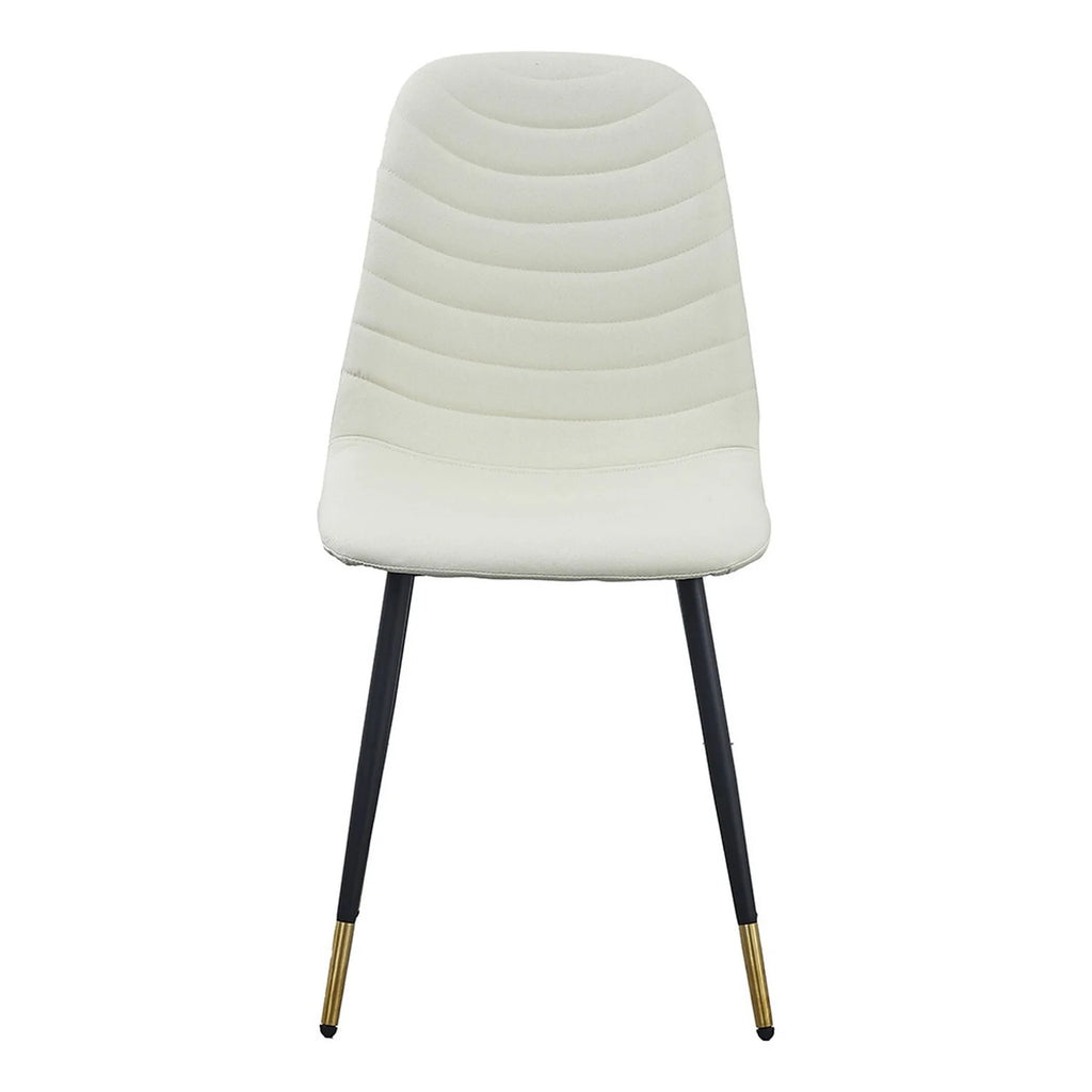 White Velvet Tufted Dining Chairs Set of 4 V678854